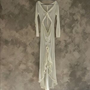 Maternity Sheer Long Sleeve Dress